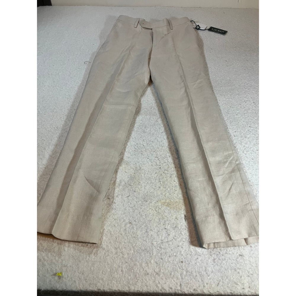 Lauren Ralph Lauren Boys Bedgemont Light Beige 100% Linen Dress Pants Size 12R